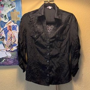 Do & Be Black Embroidered Blouse